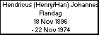 Hendricus (Henry/Han) Johannes Randag